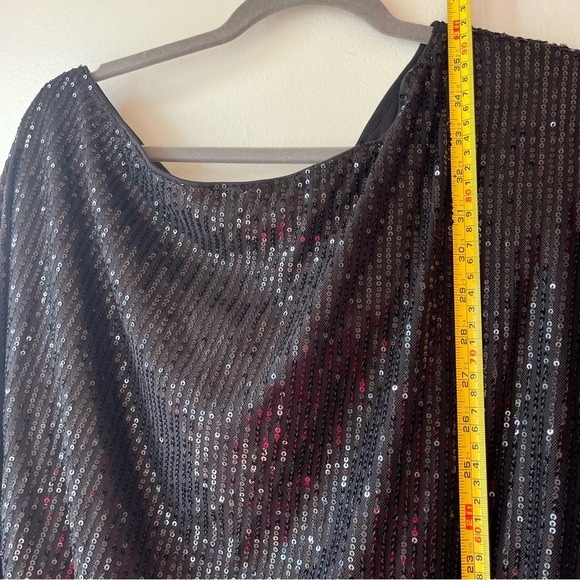 SHEIN BAE Sequin Mini Dress L Batwing Off the Shoulder Party Dress NWT Holiday - Picture 6 of 12